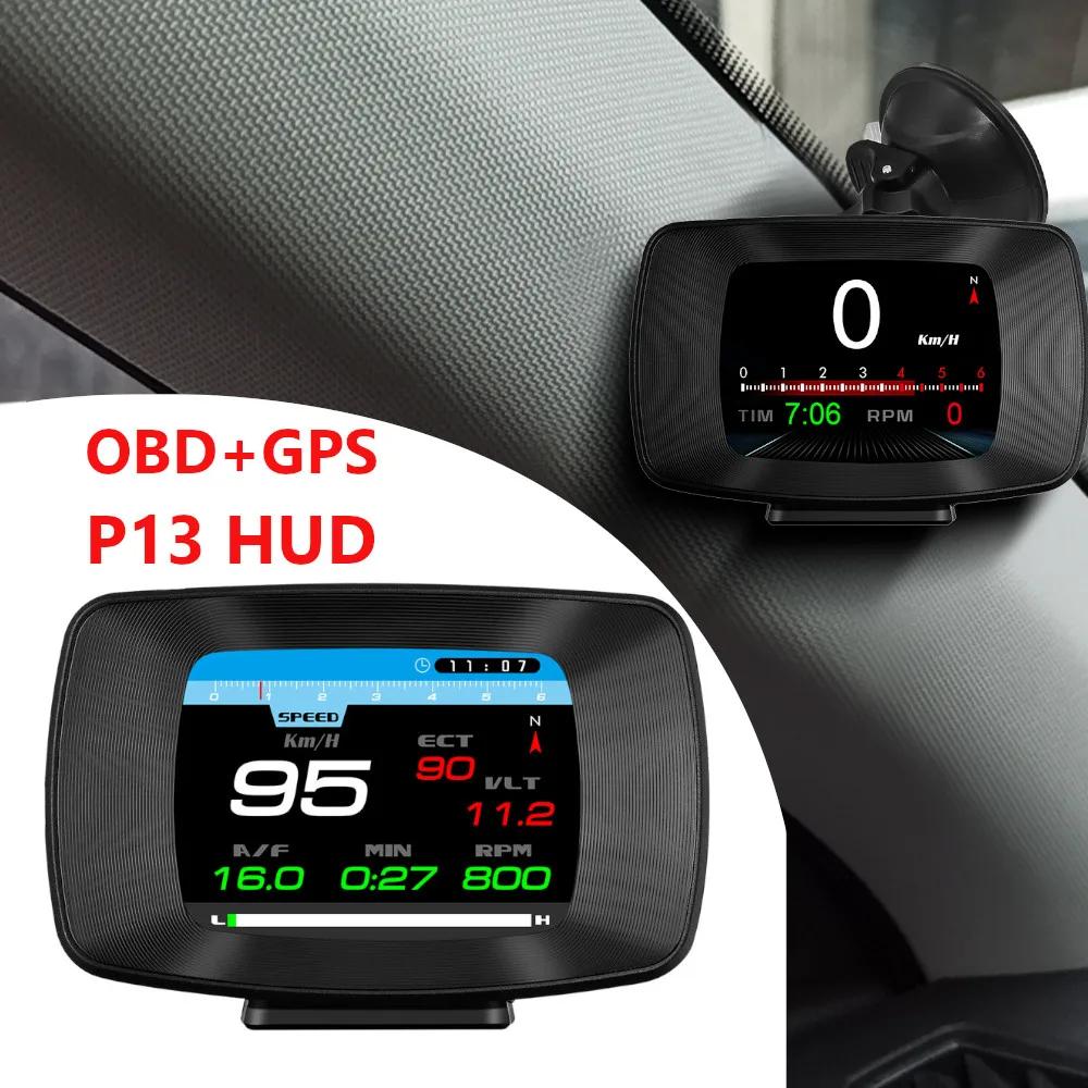 HD P13 OBD2 GPS HUD ڵ   ÷  ӵ, ڵ º ǻ, ӵ RPM µ  ˶